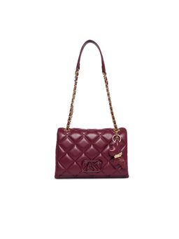 Akiki London - Akikii Women's Danson 26 Flap Sling Bag (Wine) (S)