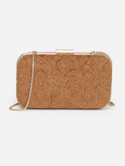 Ritu Kumar - Brown Mocha Embroidered Clutch