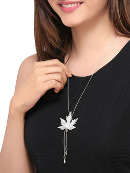 Yellow Chimes - Silver-Toned Silver-Plated Necklace