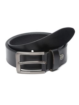 Teakwood - Men Black Solid Genuine Leather Belt