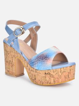 VALIOSAA - Blue Animal Print Heels