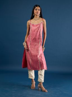Gajra Gang - Pink Brocade Strappy Kurta Diwalicious