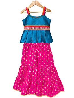 TWISHA - Woven Sleeveless Embellished Top with Sharara