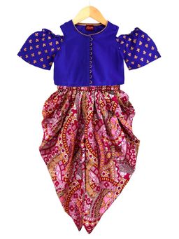 TWISHA - Woven Half Sleeves Printed Top with Dhoti Pant