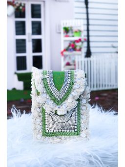 NR by Nidhi Rathi - Women Green & White Embroidered Purse Clutch