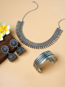 Teejh - Anjani Silver Oxidised Jewellery Gift Set