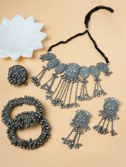 Teejh - Nishan Silver Oxidised Jewellery Gift Set