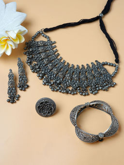 Teejh - Jaaben Silver Oxidised Jewellery Gift Set
