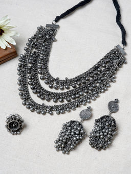Teejh - Lalitya Silver Oxidised Jewellery Gift Set