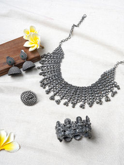 Teejh - Danika Silver Oxidised Jewellery Gift Set