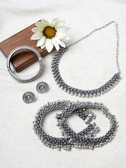 Teejh - Shamita Silver Oxidised Jewellery Gift Set