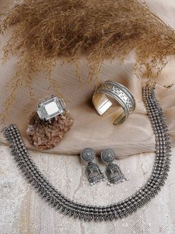 Teejh - Deeksha Silver Oxidised Jewellery Gift Set