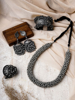 Teejh - Ishaani Silver Oxidised Jewellery Gift Set
