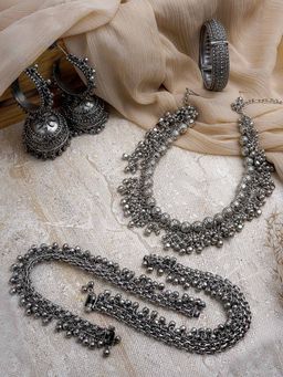 Teejh - Myra Silver Oxidised Jewellery Gift Set