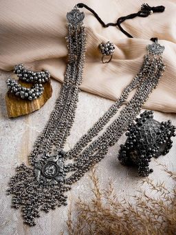 Teejh - Shawna Silver Oxidised Jewellery Gift Set