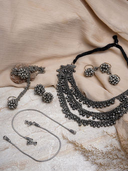 Teejh - Akshika Silver Oxidised Jewellery Gift Set