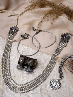 Teejh - Malaika Silver Oxidised Jewellery Gift Set