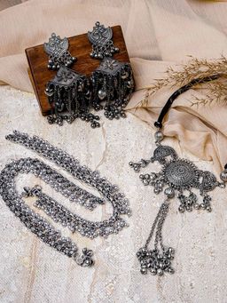 Teejh - Jenila Silver Oxidised Jewellery Gift Set