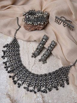 Teejh - Reshma Silver Oxidised Jewellery Gift Set