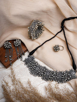 Teejh - Sheetal Silver Oxidised Jewellery Gift Set