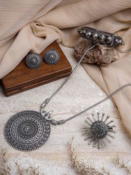 Teejh - Kamini Silver Oxidised Jewellery Gift Set