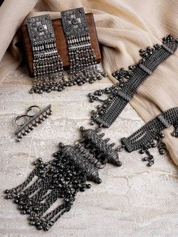 Teejh - Mangyan Silver Oxidised Jewellery Gift Set