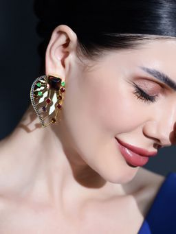 Shaze - Gabrielle Wings Multicolor 18K Yellow Gold Plated Italian Crafted Earring