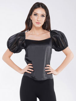Attic Salt - Black Sleeve An Impression Top