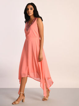 Attic Salt - Pink & Silver Sequins Embellished Dress