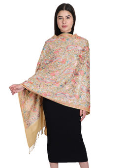 Anekaant - Beige Embroidered Shawl