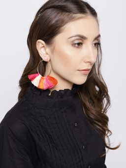 Blueberry - Multicolor Tassel Hoop Earrings