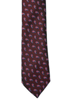 Calvadoss - Red Premium Paisley Design Woven Broad Tie