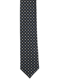 Calvadoss - Black Premium Polka Dots Design Woven Broad Tie
