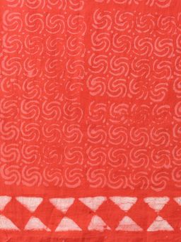 Okhai - 'Inspire' Hand Block Printed Mirror Work Pure Cotton Saree With Unstitched Blouse