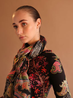 Pashma - Black Printed Scarf