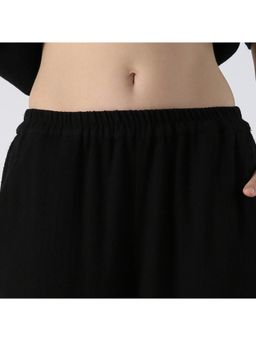 Pashma - Black Solid Trousers and Pants