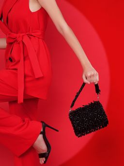 Modarta By Kamakshi - Black Handbags Online Handcrafted with Crystals