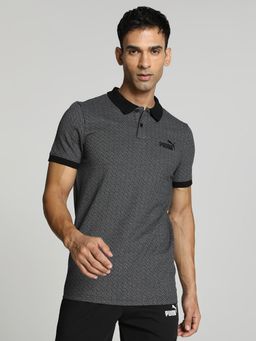 Puma - Jacquard Mens Black Polo T-Shirt