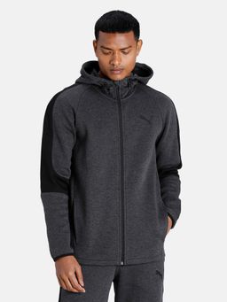 Puma - Evo Stripe Core Fz Men Gray Hoodie