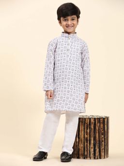 Pro Ethic Style Developer - White Boys Cotton Kurta Pajama Set