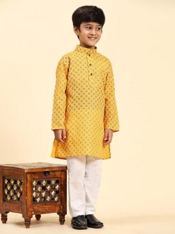 Pro Ethic Style Developer - Yellow Boys Kids Kurta Pajama Set
