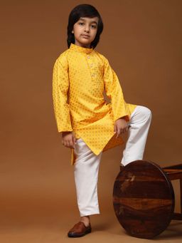 Pro Ethic Style Developer - Yellow Boys Cotton Kurta Pajama Set