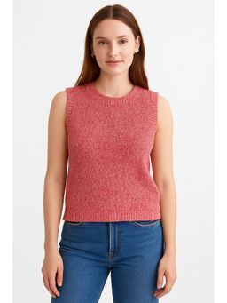 NOBARR - Women's Acrylic Stretchable Red Sleeveless Sweater
