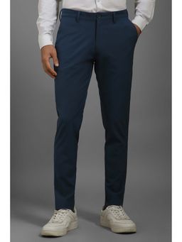 Louis Philippe - Men Navy Blue Slim Fit Casual Trouser