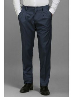 Louis Philippe - Men Navy Blue Regular Fit Formal Trouser