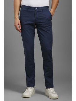 Louis Philippe - Men Navy Blue Slim Fit Casual Trouser