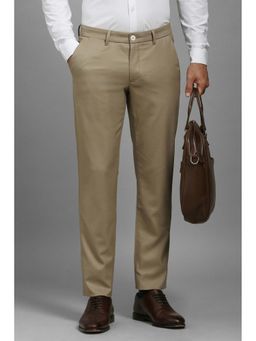 Louis Philippe - Men Beige Slim Fit Casual Trouser