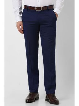 Peter England - Men Navy Blue Slim Fit Formal Trouser