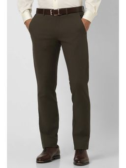 Van Heusen - Men Olive Slim Fit Formal Trouser