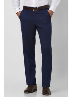 Van Heusen - Men Navy Blue Regular Fit Formal Trouser